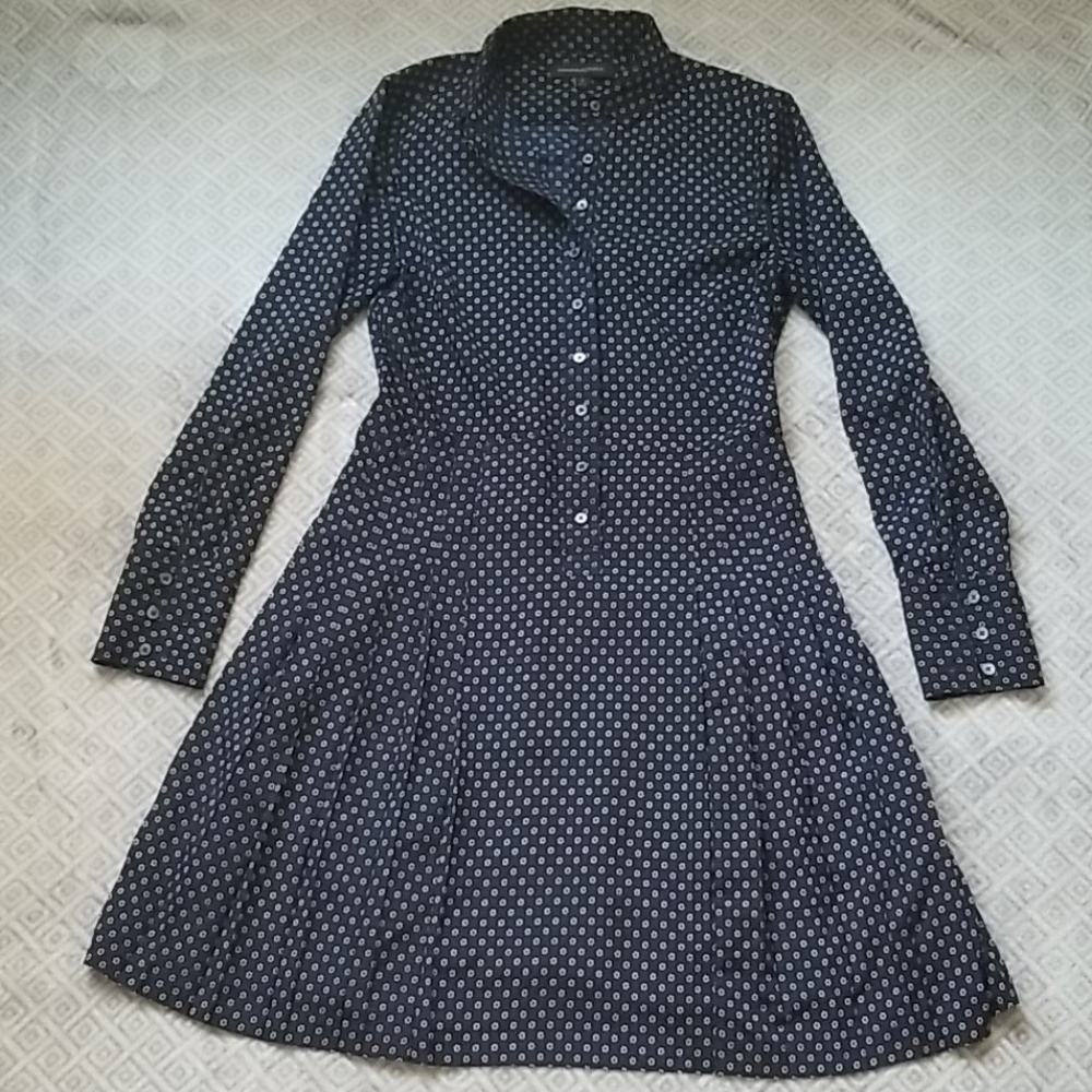 Banana Republic Button Detail Pleated Floral Dress